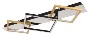 LED-Deckenleuchte Lesina Goldfarben/Schwarz max 32 Watt Deckenlampe, Opal, Schwarz, Goldfarben