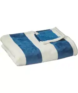 Flanelldecke Maritim, dunkelblau gestreift