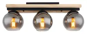 Deckenleuchte Conni Naturfarben/Schwarz max.25Watt Deckenlampe, Naturfarben, Schwarz