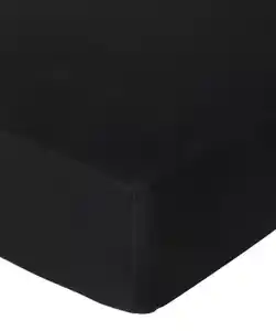 Polycotton-Spannbettlaken, schwarz