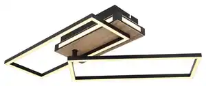 LED-Deckenleuchte Colli Opal/Schwarz/Braun max. 34Watt Deckenlampe, Dunkelbraun, Schwarz, Opal
