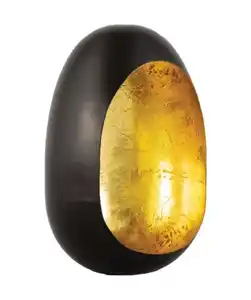 Teelichthalter in Schwarz/Gold, schwarz/gold