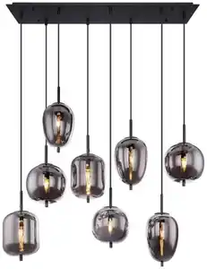 Hängeleuchte Blacky in Grau/Schwarz max. 40 Watt, Grau, Schwarz