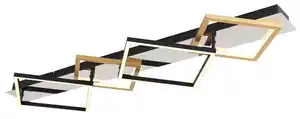 LED-Deckenleuchte Lesina Goldfarben/Schwarz max 40 Watt Deckenlampe, Opal, Schwarz, Goldfarben