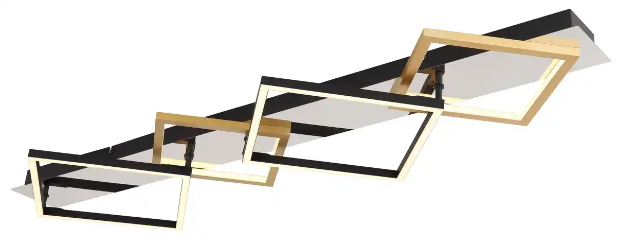 Bild 1 von LED-Deckenleuchte Lesina Goldfarben/Schwarz max 40 Watt Deckenlampe, Opal, Schwarz, Goldfarben