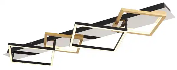 Bild 1 von LED-Deckenleuchte Lesina Goldfarben/Schwarz max 40 Watt Deckenlampe, Opal, Schwarz, Goldfarben