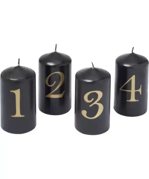 Bild 1 von Stumpenkerzen Weihnachten, schwarz