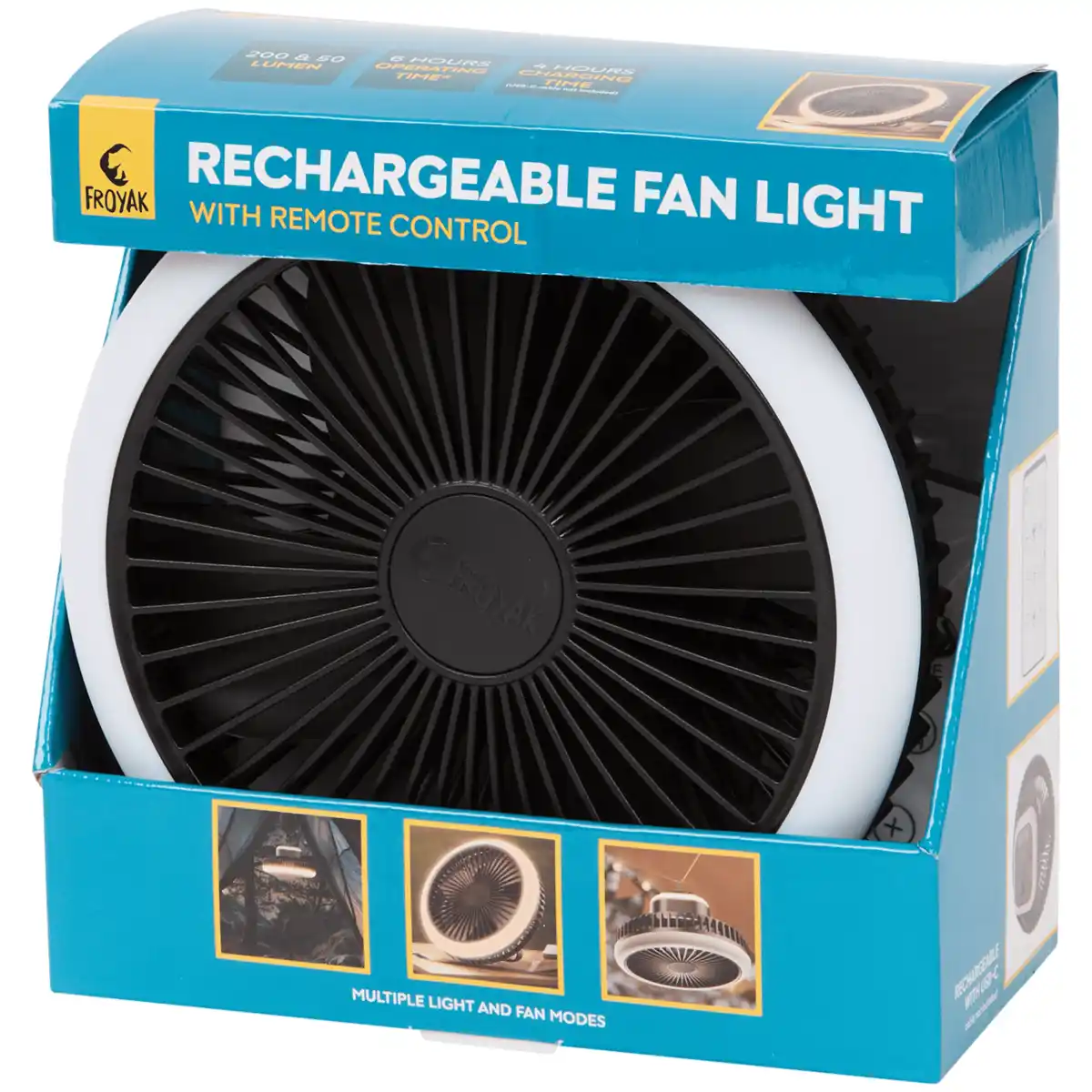 Bild 3 von Froyak Kabelloser Ventilator mit Licht