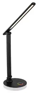 LED-Schreibtischleuchte Geraldo Schwarz max. 5 Watt Schreibtischlampe, Opal