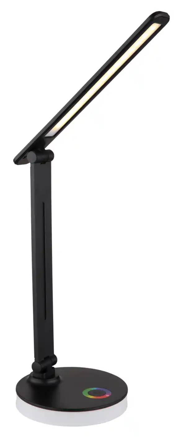 Bild 1 von LED-Schreibtischleuchte Geraldo Schwarz max. 5 Watt Schreibtischlampe, Opal