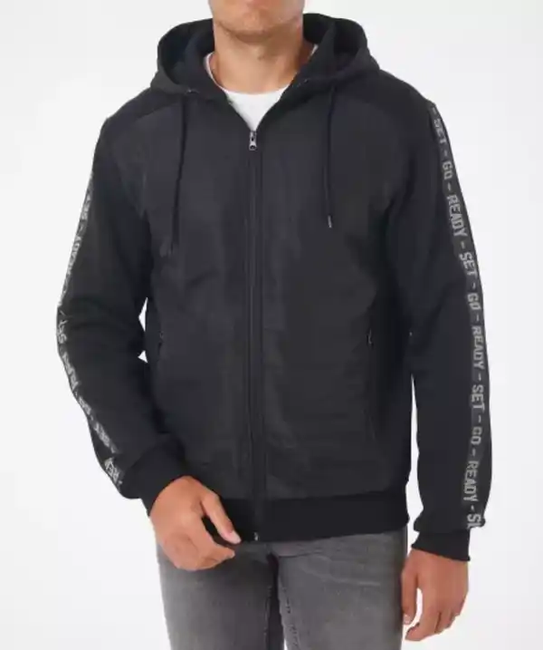 Bild 1 von Sportjacke mit Schriftzügen, schwarz