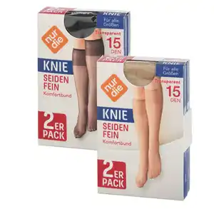 NUR DIE Kniestrümpfe 15 DEN »Seidenfein«, 2 Paar