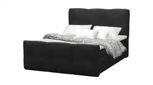 Boxspringbett 180 x 200 cm mit Bettkasten anthrazit Stoffbezug - STAR