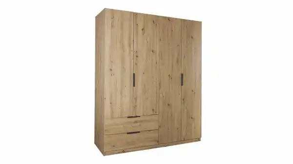 Bild 1 von Kleiderschrank mit Schubladen 4-türig Eiche 162 cm - ESPRESSO