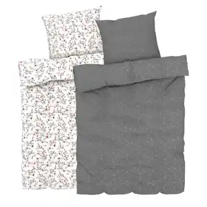 LIV&BO® Satin-Wendebettwäsche-Set ca. 155 x 220 cm, 2-teilig