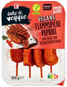 K-TAKE IT VEGGIE Vegane Flammspieße Paprika, 4 St. = 160-g-Packg.