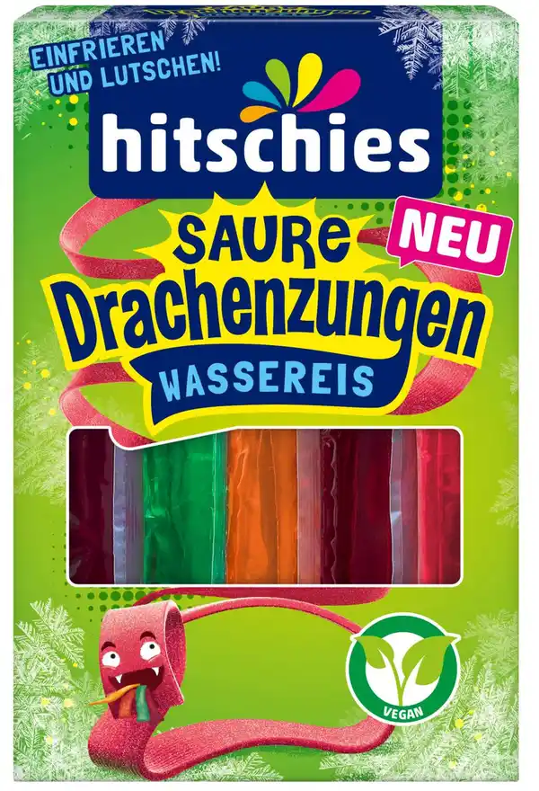 Bild 1 von HITSCHIES Saure Drachenzungen Wassereis, 400-ml-Packg.
