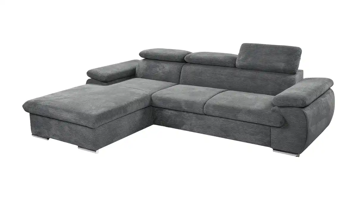 Bild 1 von Ecksofa Cord anthrazit Schlaffunktion Bettkasten 284 x 196 cm - CINDY