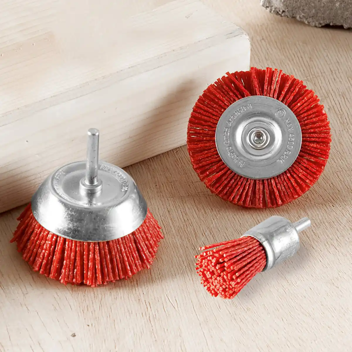 Bild 1 von Kraft Werkzeuge Nylon-Schleifbürsten-Set 3-tlg.