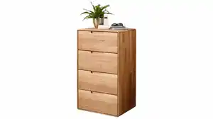Kommode mit 4 Schubladen Wildeiche massiv 51 x 40 cm - LUCAS