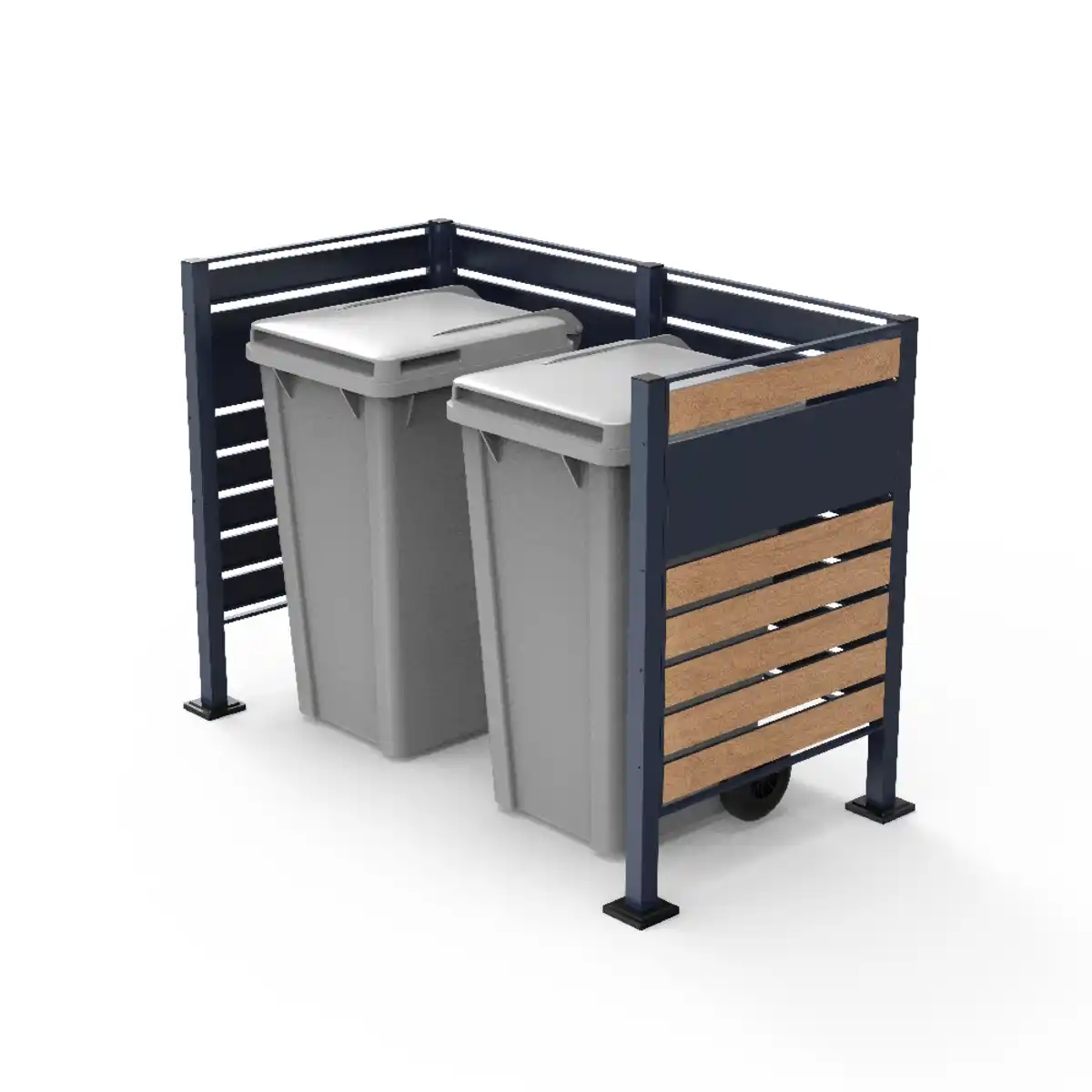 Bild 1 von Mülltonnenzaun XL für 2 Mülltonnen in Holzoptik, ca. 325 x 120 x 5 cm - Anthrazit/Holzoptik