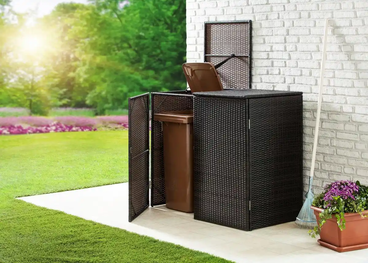 Bild 2 von Mülltonnenbox 2er "Genua", ca. 111 x 65 x 104 cm - Grau