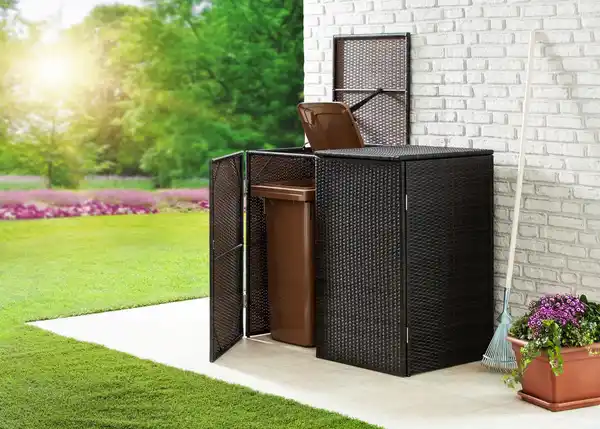 Bild 2 von Mülltonnenbox 2er "Genua", ca. 111 x 65 x 104 cm - Grau