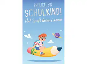 Grußkarte zum Schulanfang, verschiedene Motive