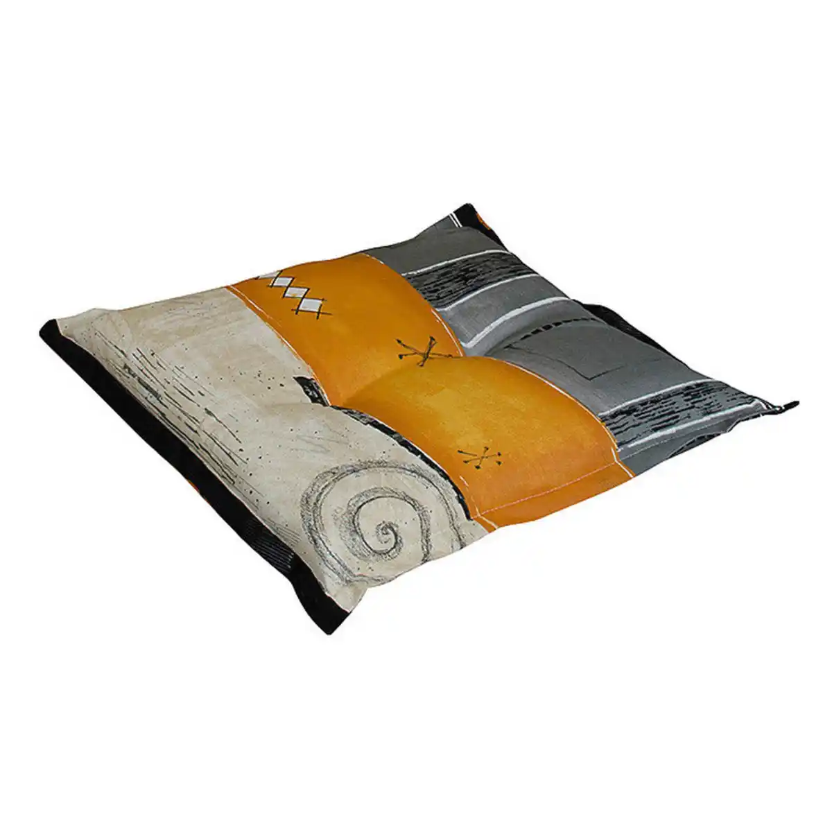 Bild 1 von Xxxl Sitzkissen, Grau, Natur, Orange, Streifen, Füllung: Schaumstoff, Vlies, 50x9x50 cm, Made in Germany, Wohntextilien, Kissen, Sitzkissen