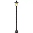 Bild 1 von Solar Gartenlaterne Laterne Gartenleuchte Wegleuchte mit 19 LED 130 Lumen 3000K Aluminium gehärtetes Glas Schwarz 22 x 22 x 194 cm