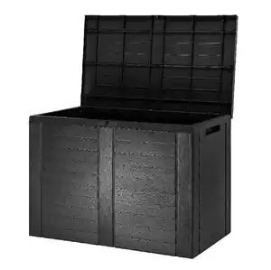 Gartentruhe "Stan" Holzdesign, ca. 77 x 44 x 53 cm - Schwarz