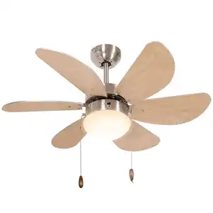 Deckenventilator mit Beleuchtung 16W LED Deckenlampe mit Ventilator Buche