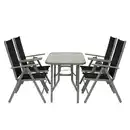 Bild 1 von Gartenmöbel-Set 5-teilig, Alu, Schwarz-Grau