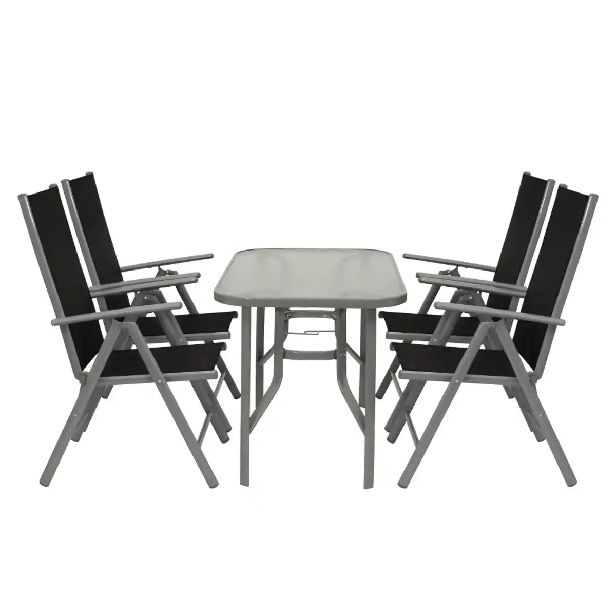Bild 1 von Gartenmöbel-Set 5-teilig, Alu, Schwarz-Grau