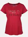 Bild 1 von Damen Shirt mit Glitzerprint und Strasssteinchen Rot