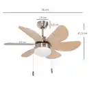 Bild 3 von Deckenventilator mit Beleuchtung 16W LED Deckenlampe mit Ventilator Buche