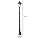 Bild 4 von Solar Gartenlaterne Laterne Gartenleuchte Wegleuchte mit 19 LED 130 Lumen 3000K Aluminium gehärtetes Glas Schwarz 22 x 22 x 194 cm