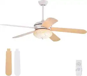 Deckenventilator Mit Beleuchtung, 132cm Ceiling Fan Mit Fernbedienung