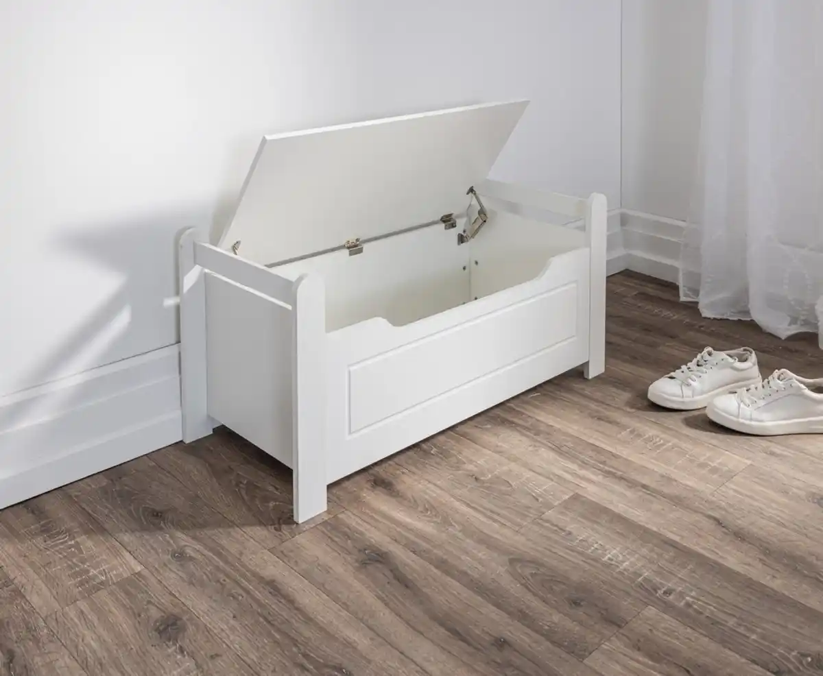 Bild 3 von Truhenbank, ca. 88 x 43 x 38 cm - Weiß