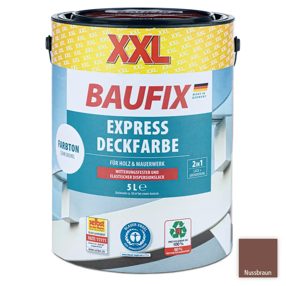 Bild 1 von XXL-Express-Deckfarbe 5 Liter - Nussbraun