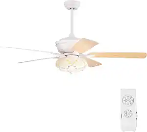 Deckenventilator Mit Beleuchtung, 132cm Ceiling Fan Mit Fernbedienung