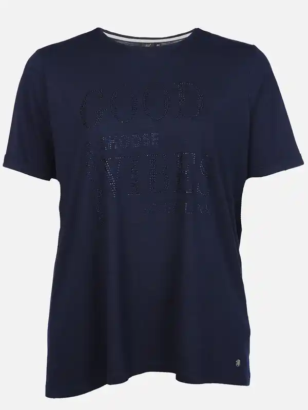 Bild 1 von Große Größen T-Shirt mit Strasssteinchen Marine