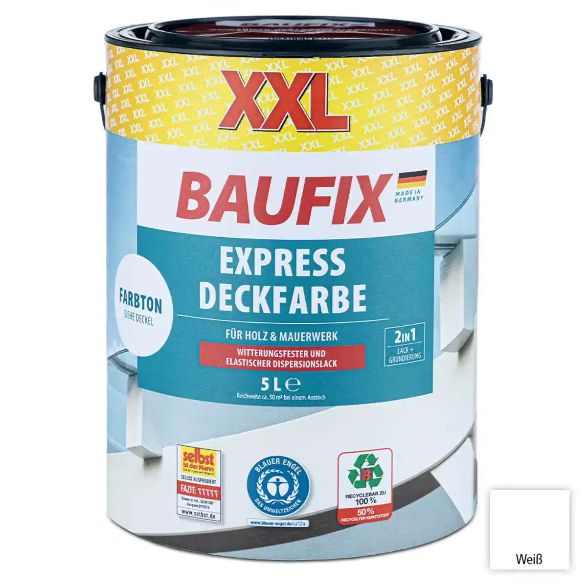 Bild 1 von XXL-Express-Deckfarbe 5 Liter - Weiß