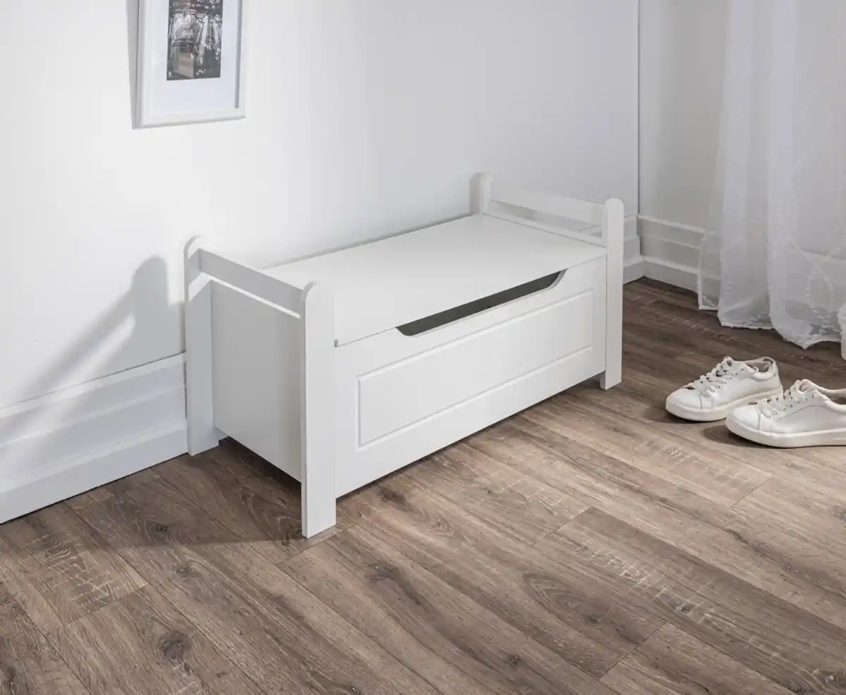 Bild 2 von Truhenbank, ca. 88 x 43 x 38 cm - Weiß