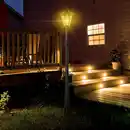 Bild 2 von Solar Gartenlaterne Laterne Gartenleuchte Wegleuchte mit 19 LED 130 Lumen 3000K Aluminium gehärtetes Glas Schwarz 22 x 22 x 194 cm