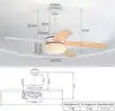 Bild 3 von Deckenventilator Mit Beleuchtung, 132cm Ceiling Fan Mit Fernbedienung
