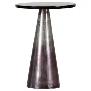 Carryhome Beistelltisch, Schwarz, Pink, Metall, Glas, rund, konisch, 40x55x40 cm, Wohnzimmer, Wohnzimmertische, Beistelltische, Beistelltische Metall