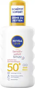 NIVEA SUN Sonnenspray sensitiv Sofort-Schutz Sonnenallergie LSF50+, 200 ml