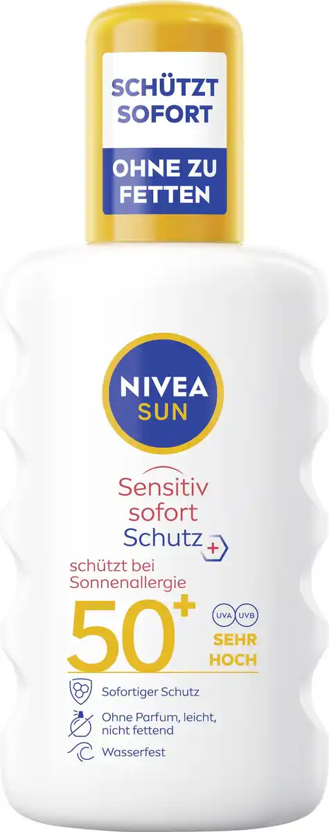 Bild 1 von NIVEA SUN Sonnenspray sensitiv Sofort-Schutz Sonnenallergie LSF50+, 200 ml