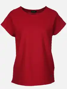 Damen Jacquard T-Shirt Rot